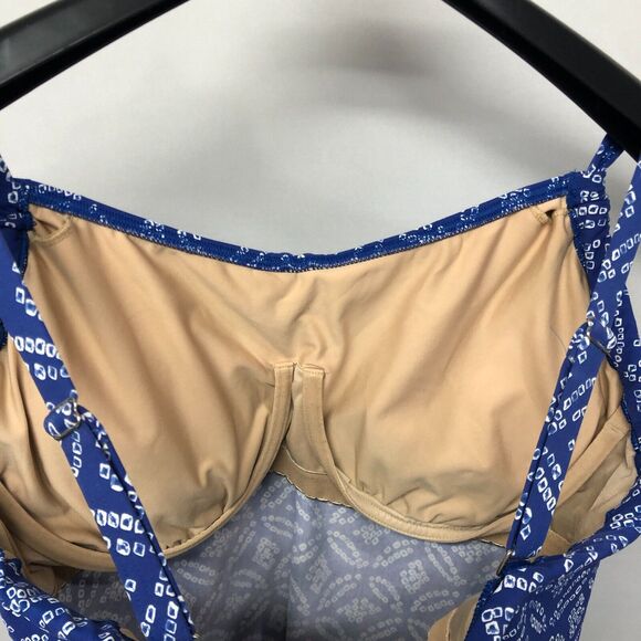 Lands' End Women Swimwear Swim Tankini Top Size 16D Blue Underwire B319 -26 - Picture 6 of 14